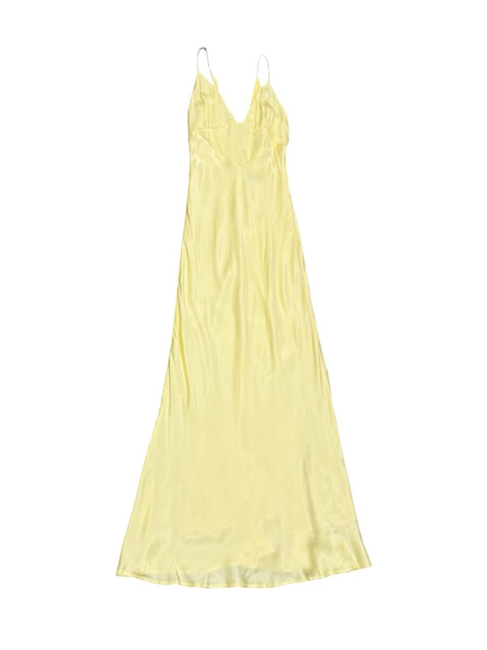 Bardot Capri Diamonte Slip Dress Canary Yellow Rhinestone Strap Satin Maxi Dress